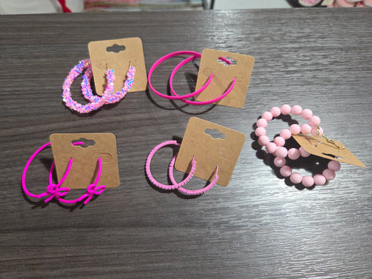 Pink Hoop Earrings