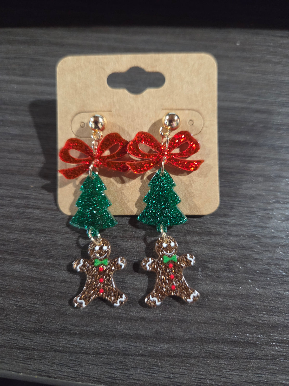 Bow, Tree, Gingerbread Dangle