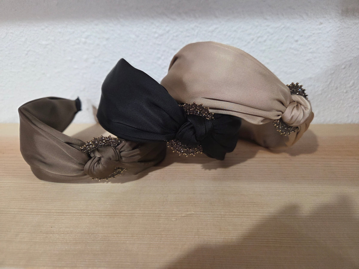 Silk Headband W/ Rhinestone