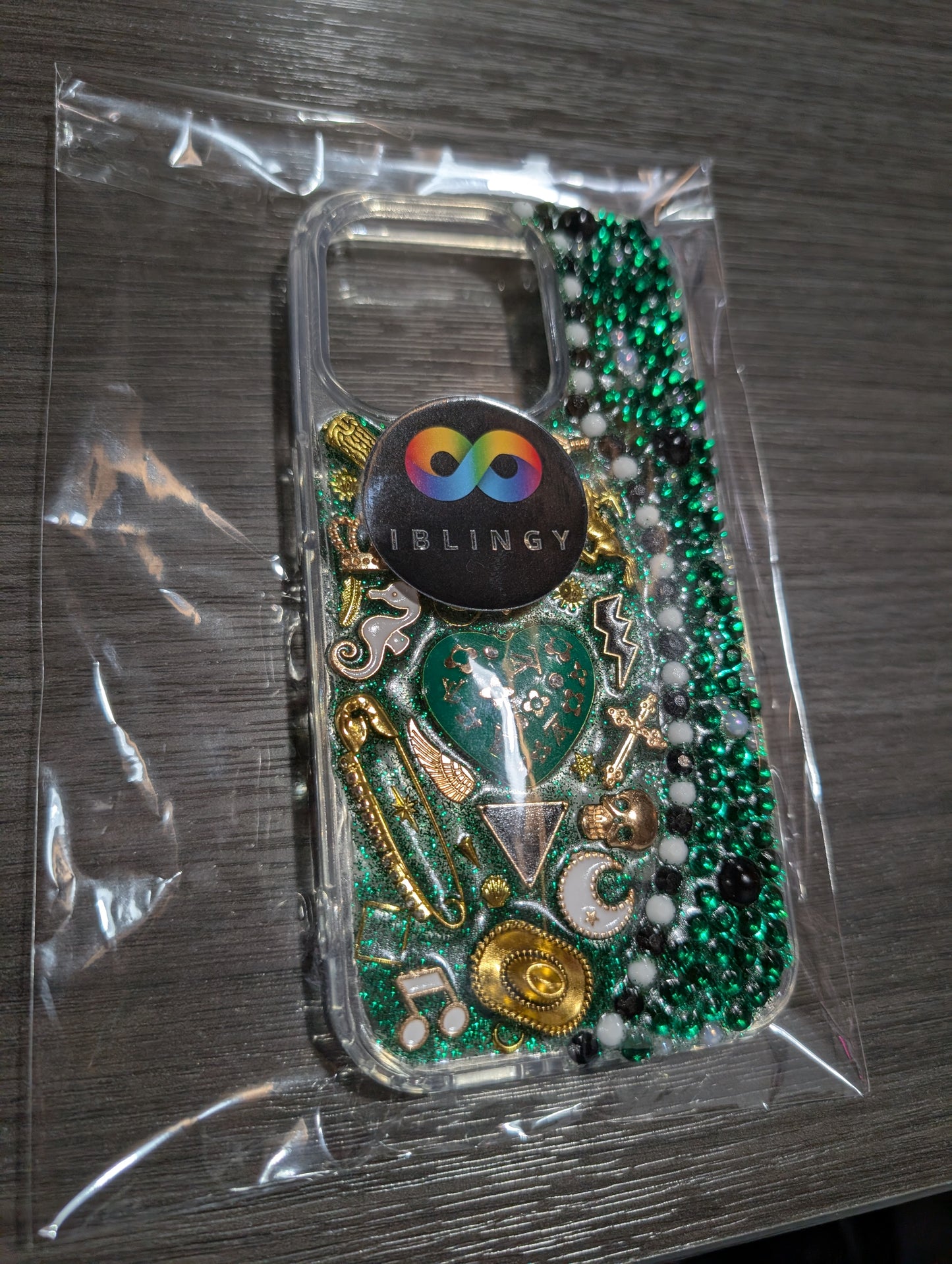Green Bling iPhone 15 Pro Case
