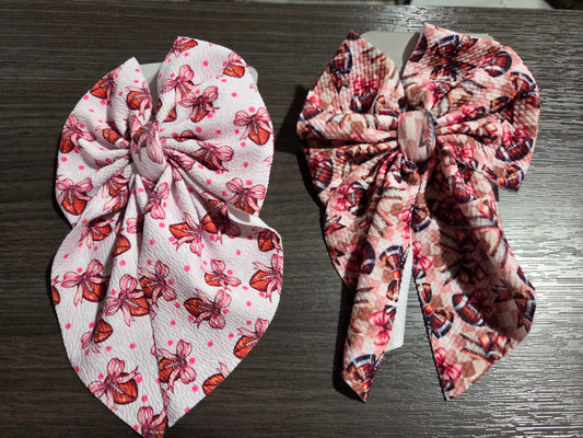 Football Fabric Bow