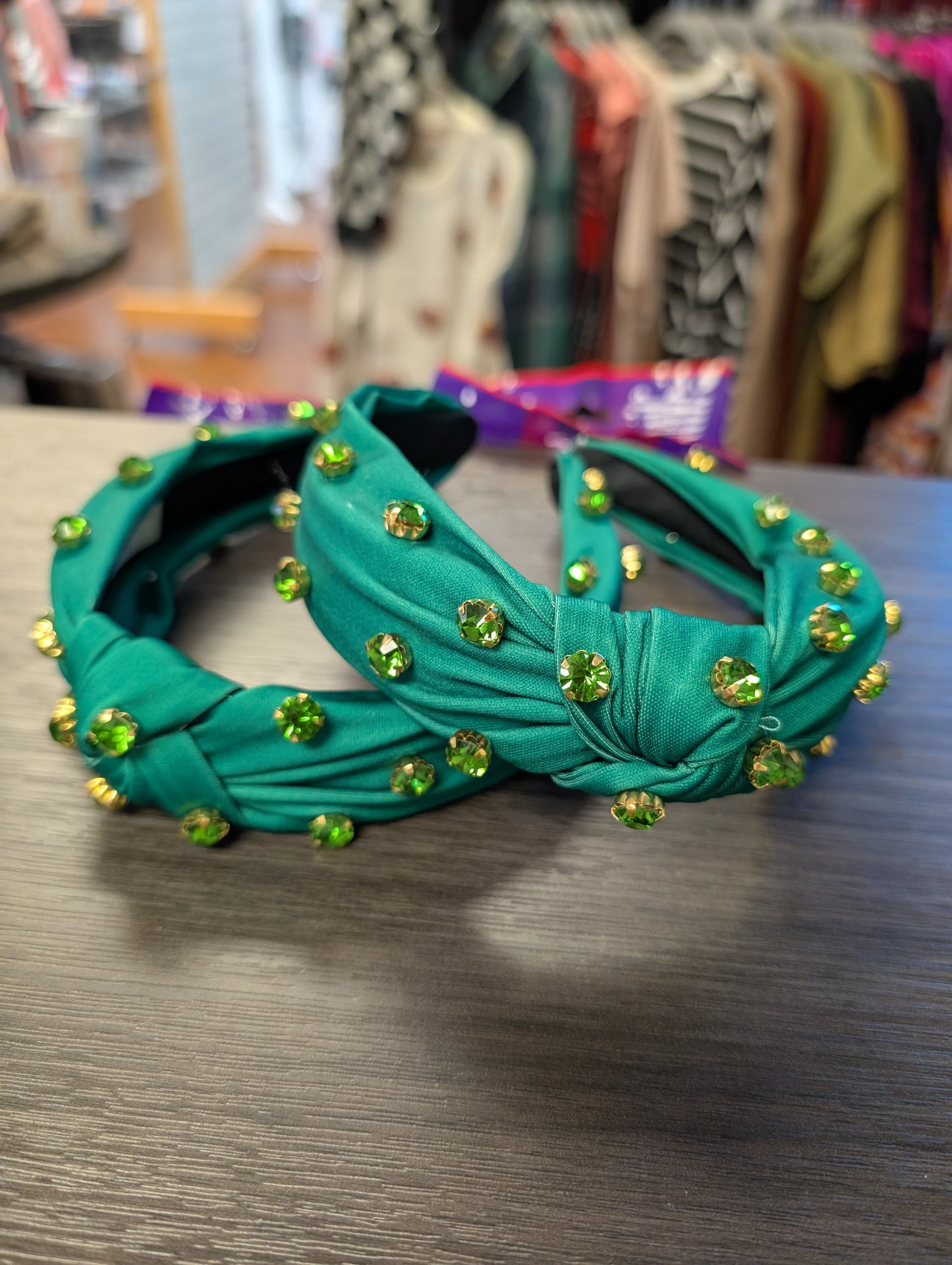 Green Rhinestone Headband