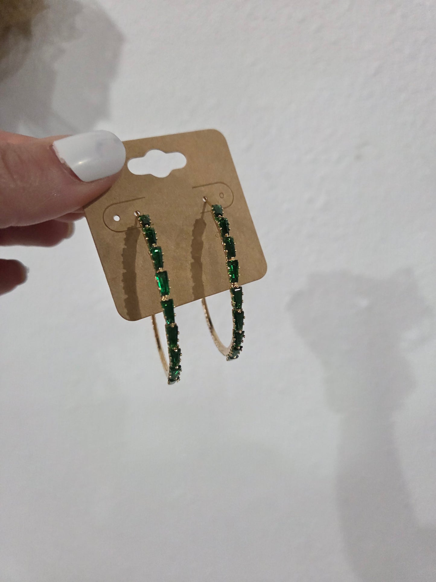 Green Rhinestone Hoop