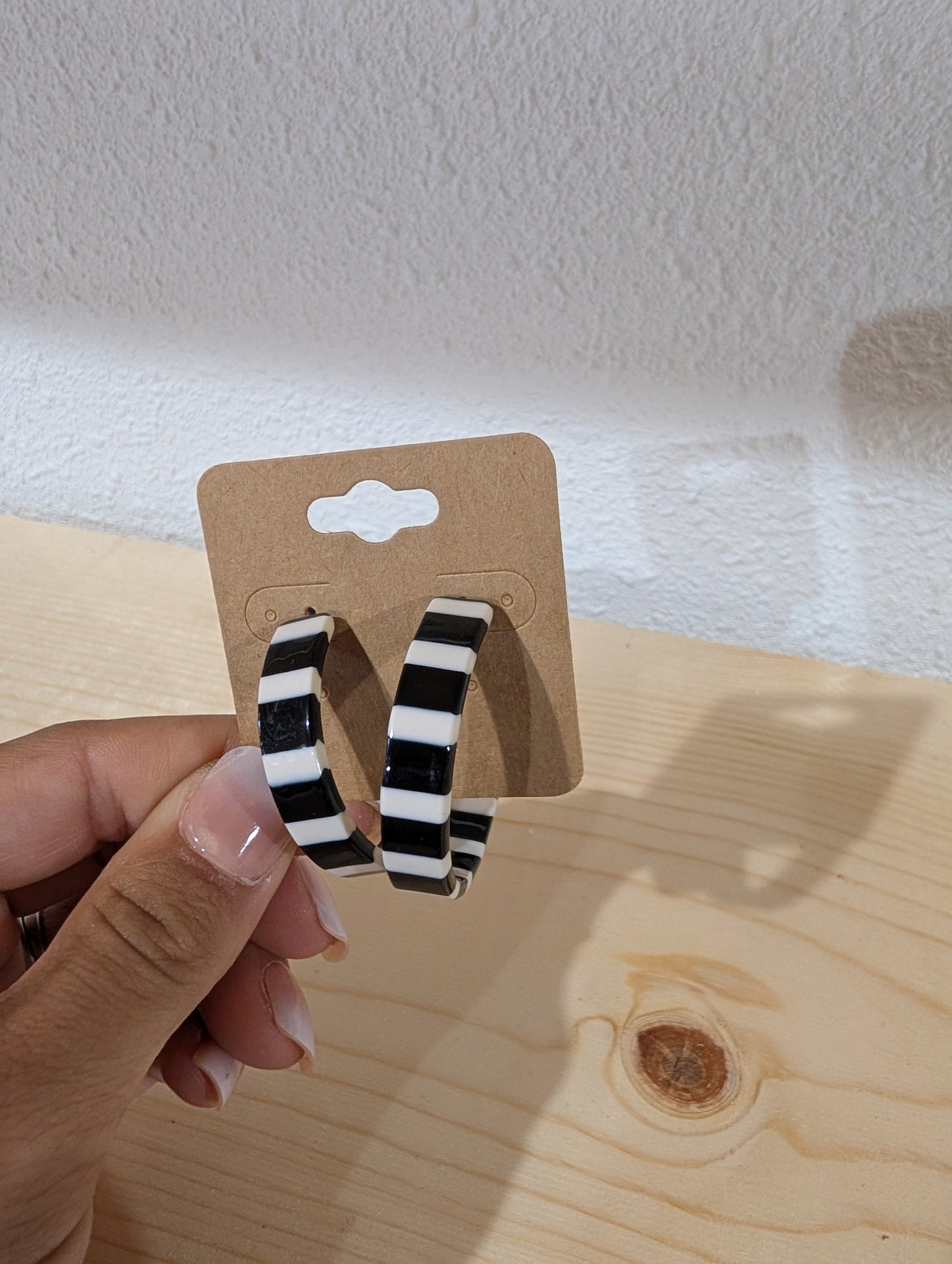 Black White Stripe Hoop