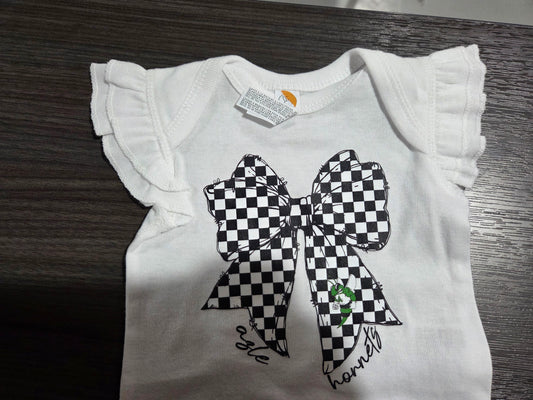 Ruffled Azle Bow Onesie