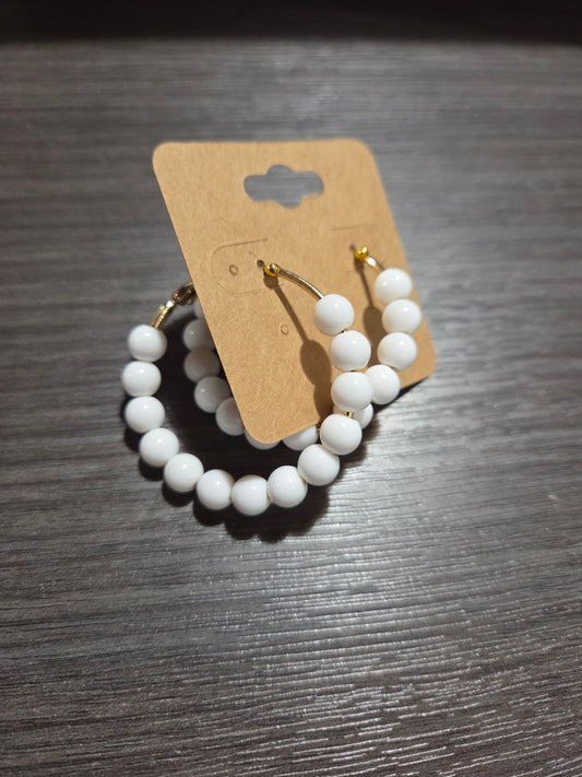 White Bead Hoop