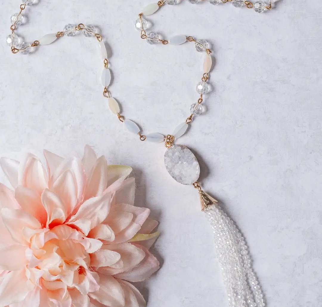 White Tassel Necklace