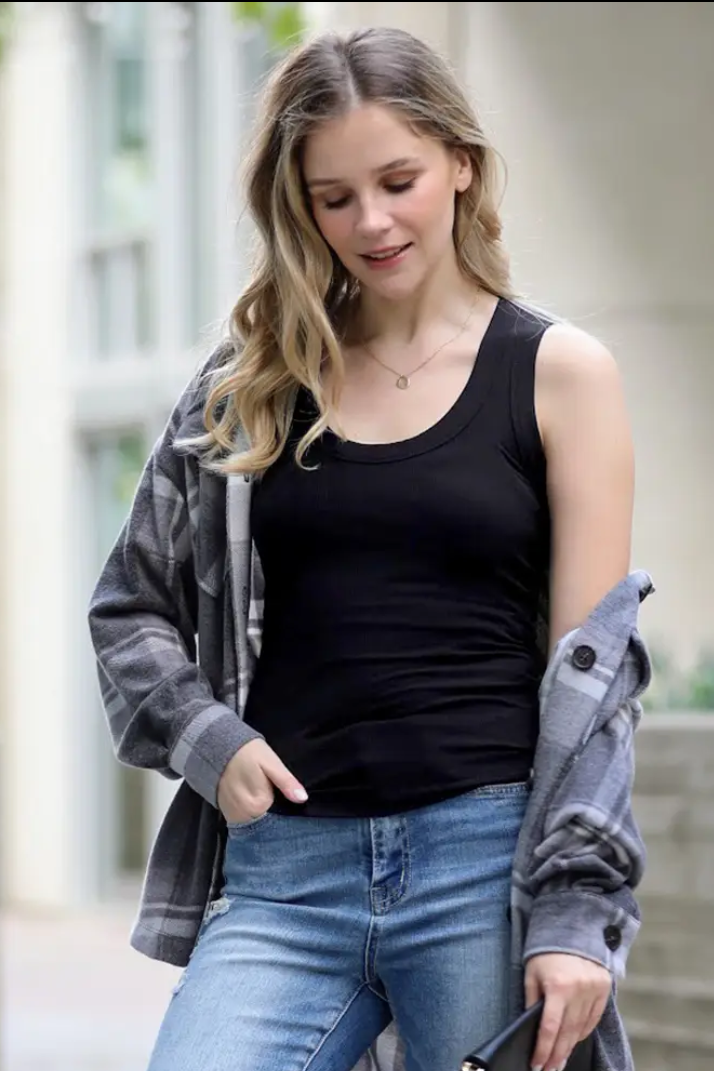 Ribbed Tank - Black