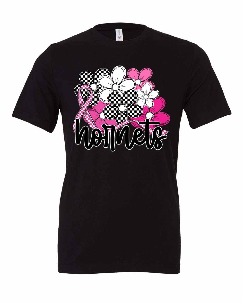 Hornets Checkered Flower Ribbon