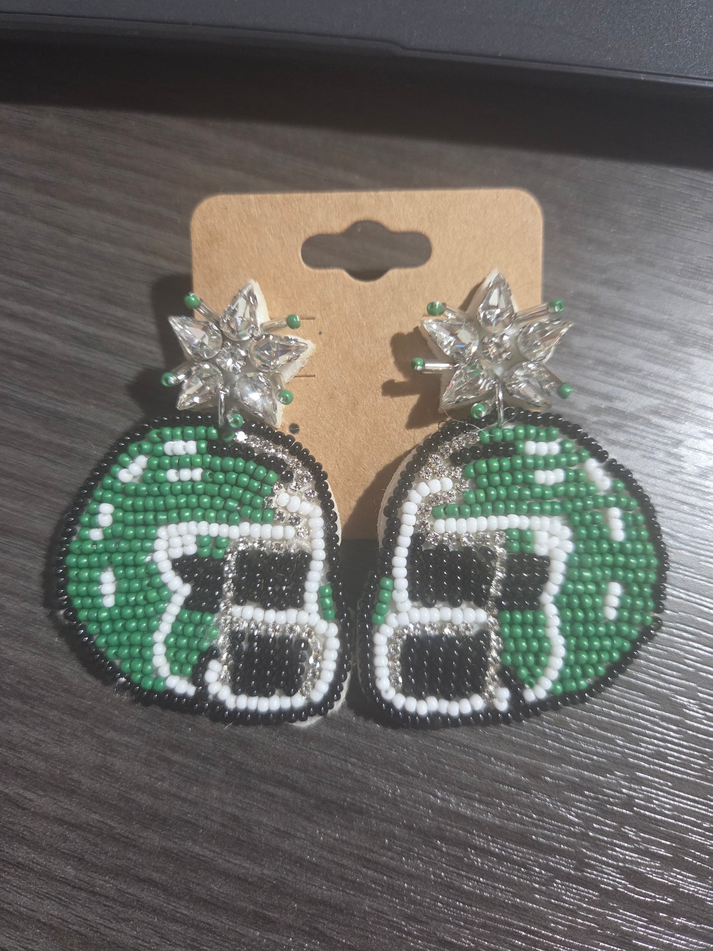 Beaded Green Helmet