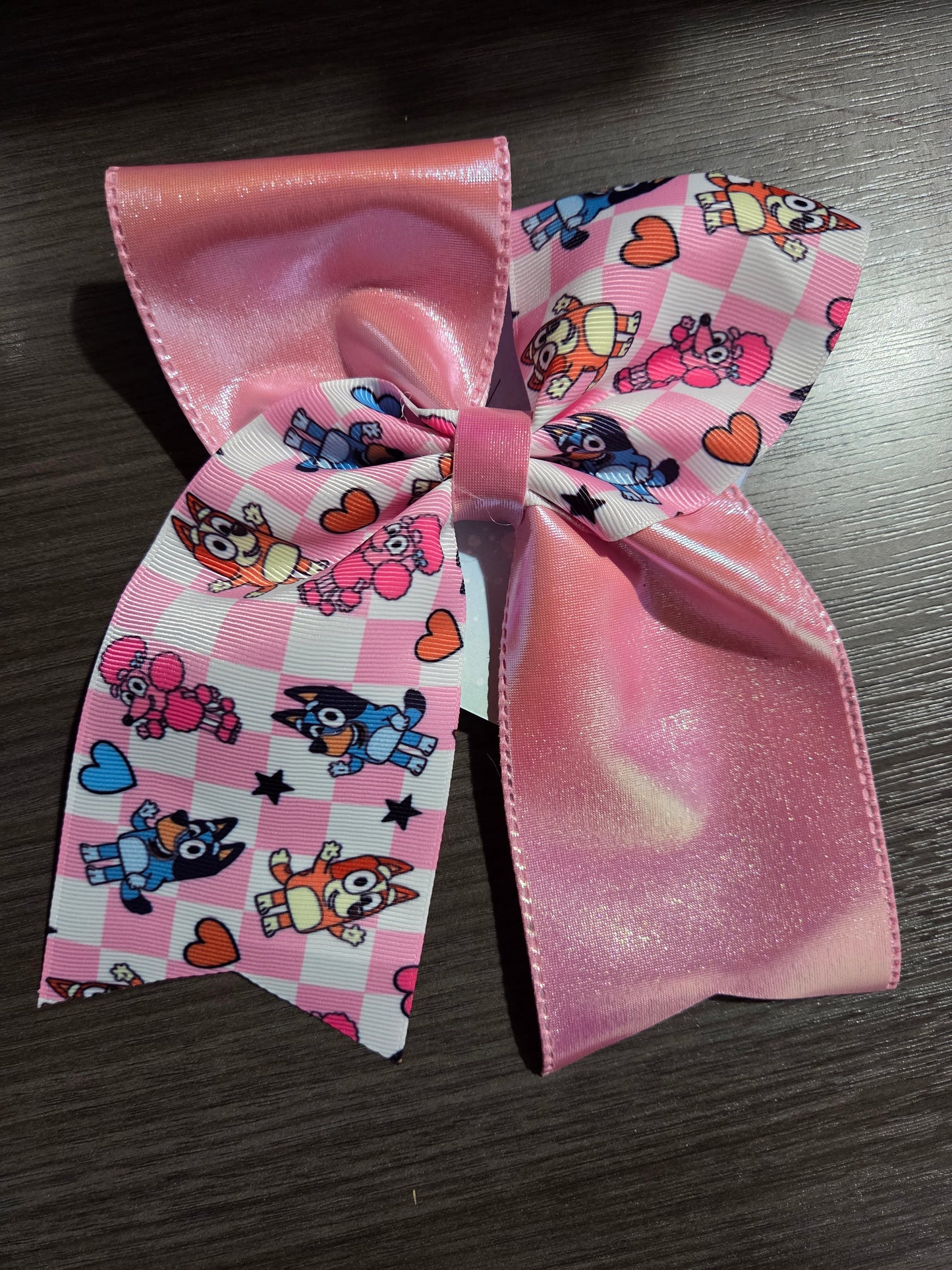 Bluey Checkered Bow