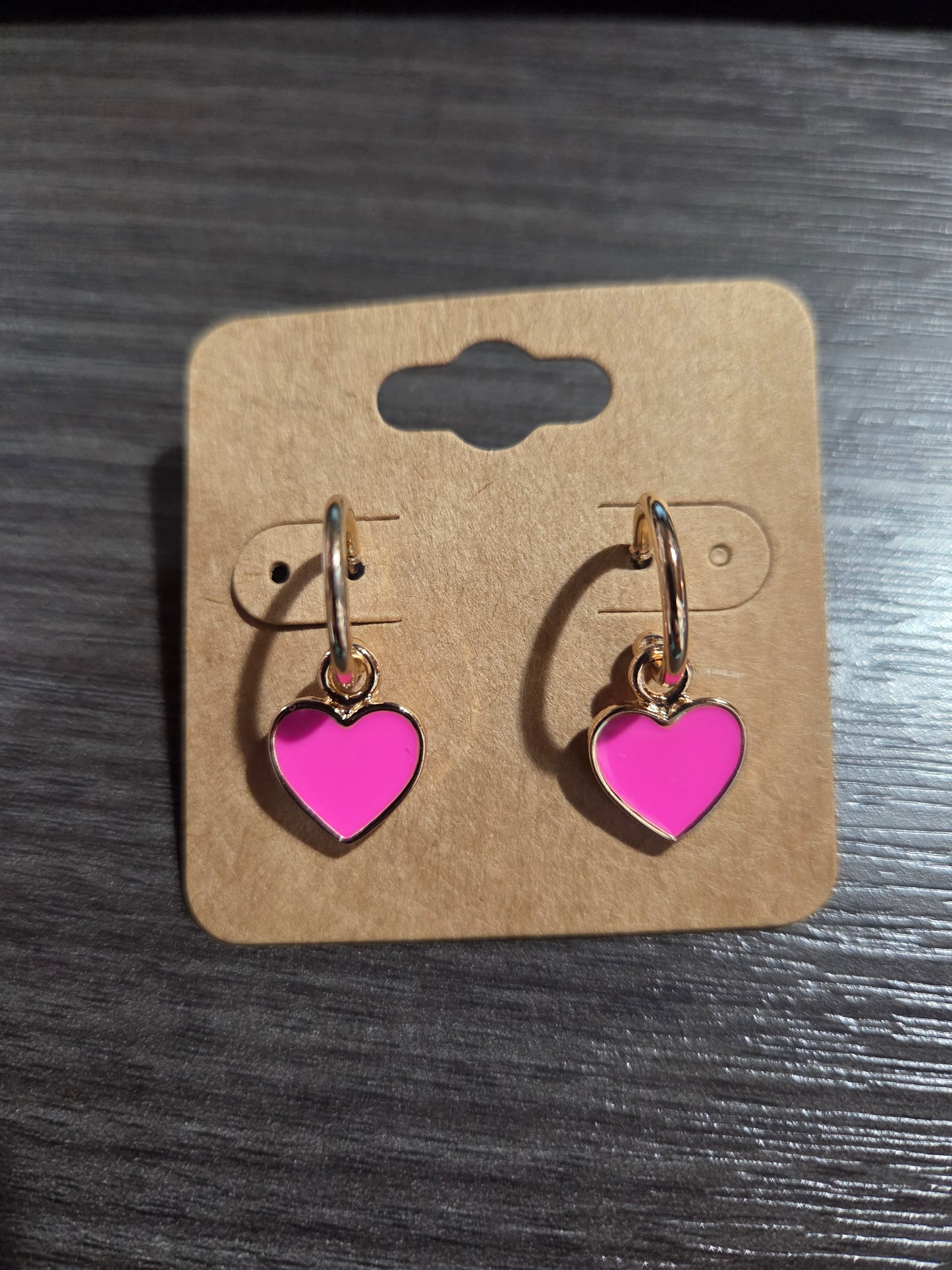 Pink Heart Sm Hoop