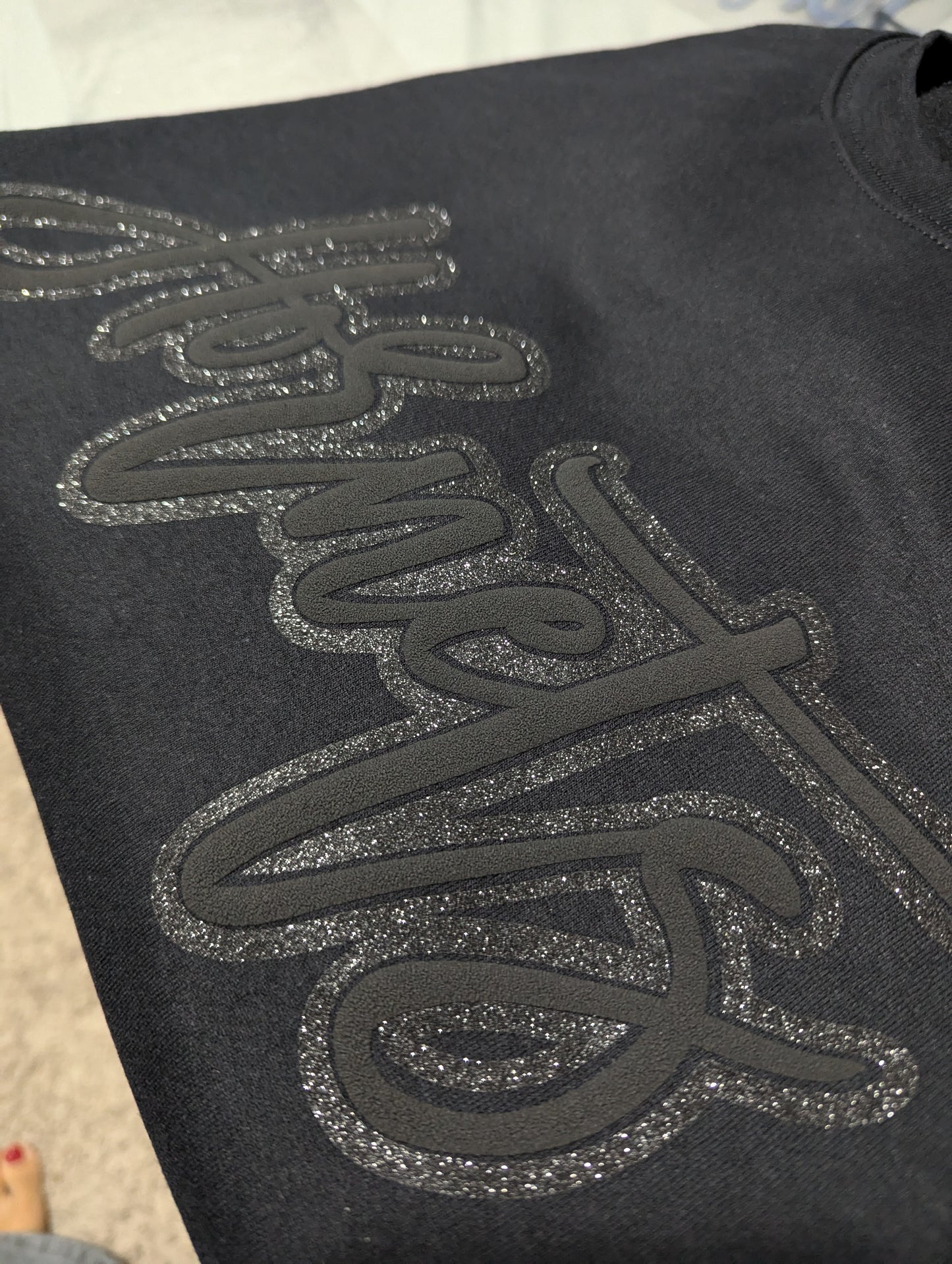 Black Glitter Hornets Sweatshirt YOUTH