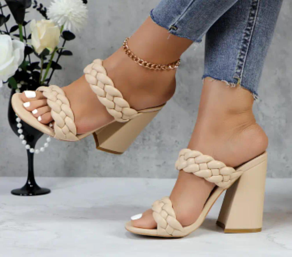 Nude Braid Heels