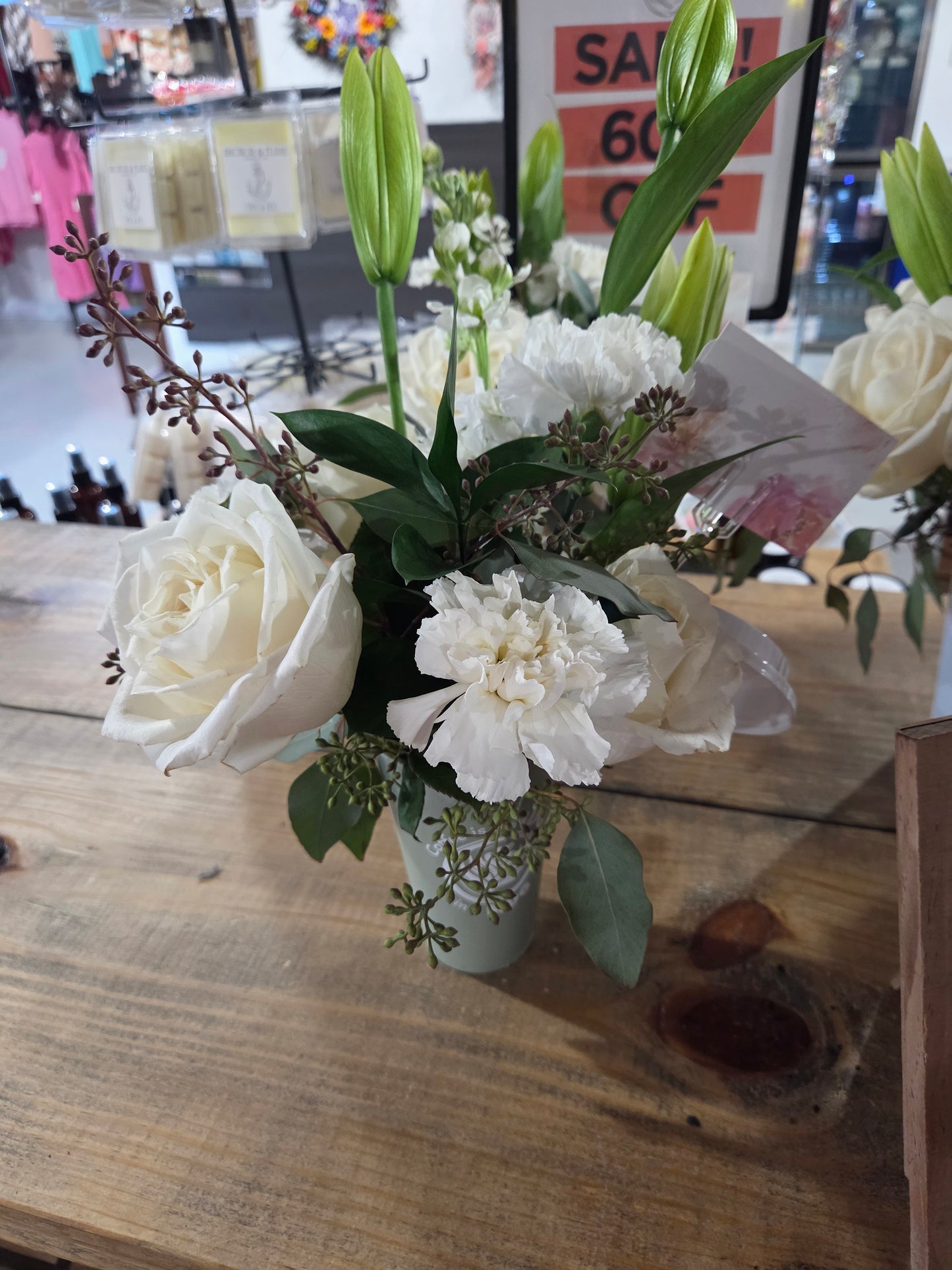 White Cup Bouquet