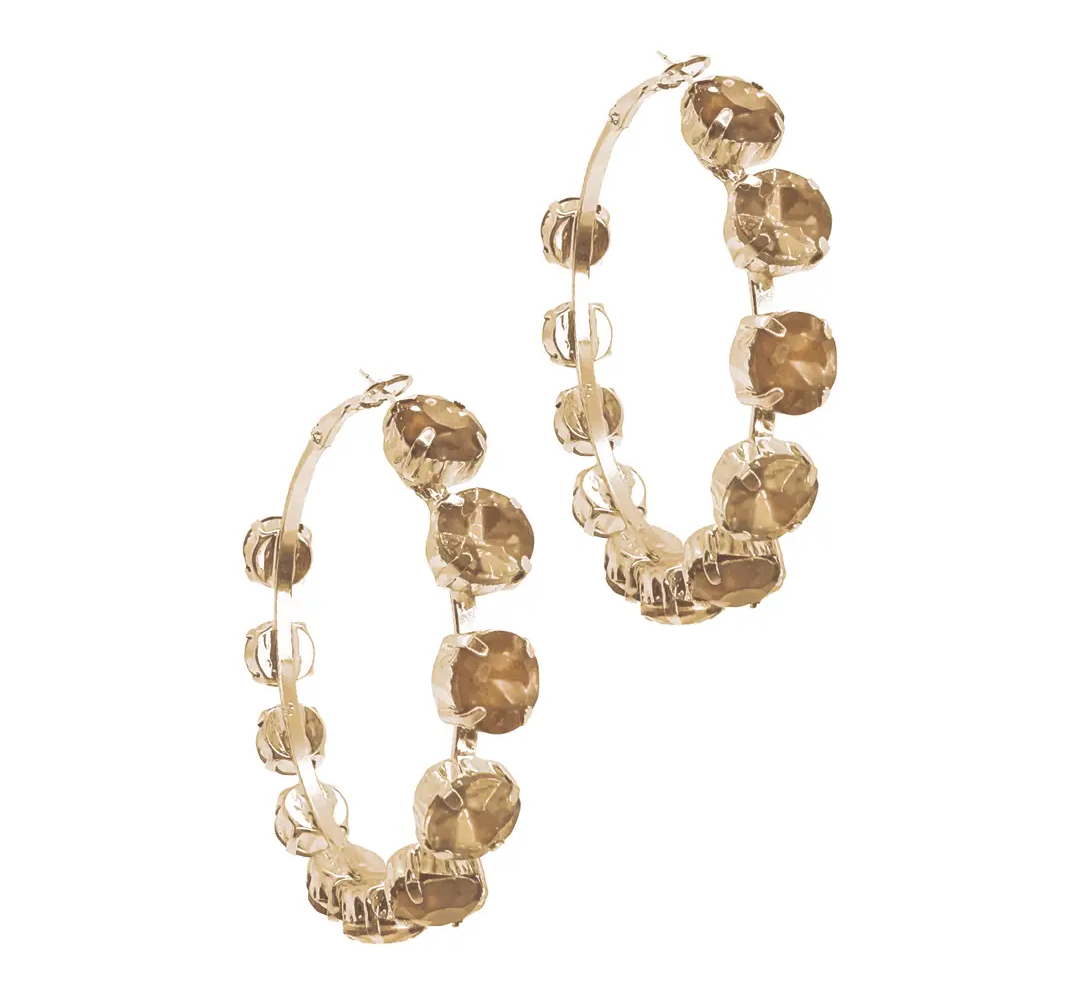 Gold Gemstone Hoops