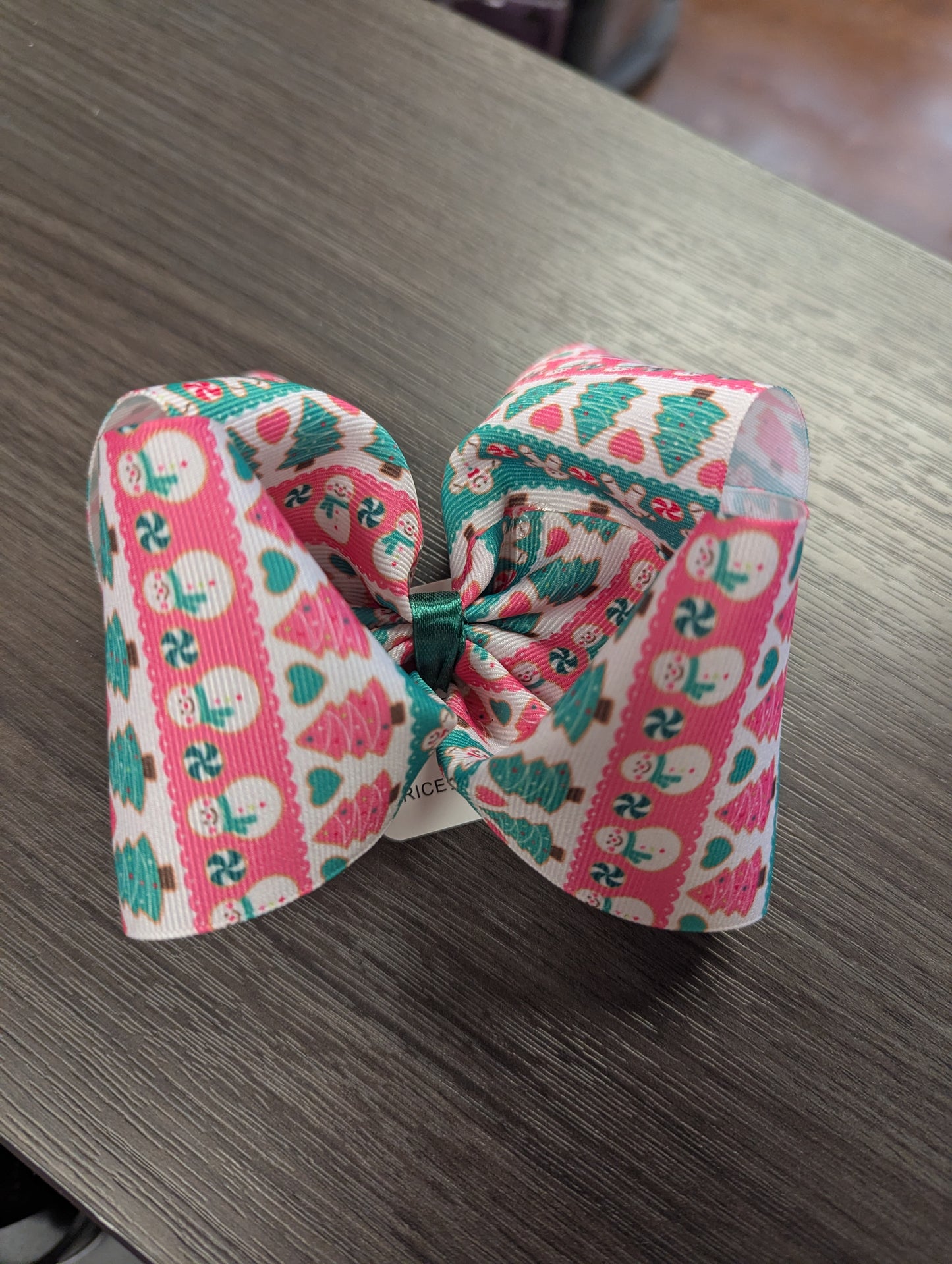 Pink/Green Christmas Bow2
