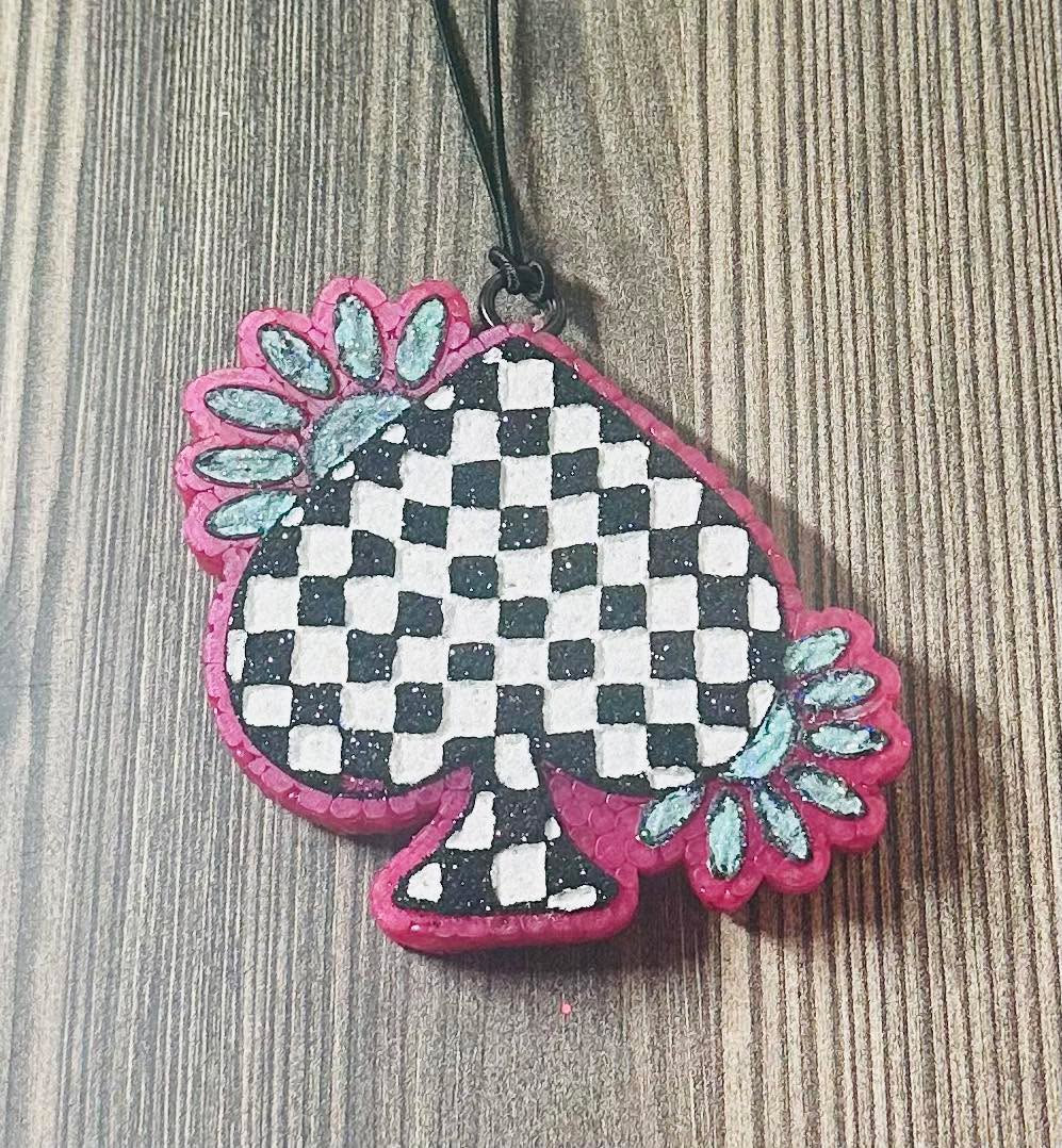 Checkered Spade - Mahogany Teakwood