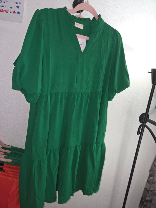 Collared Tiered Dress