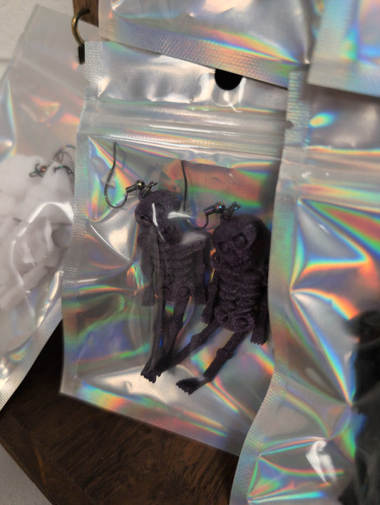 Skeleton Purple Earrings