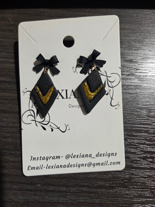 Blk/Gold Diamond Dangle