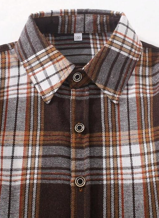 Boys Brown Plaid