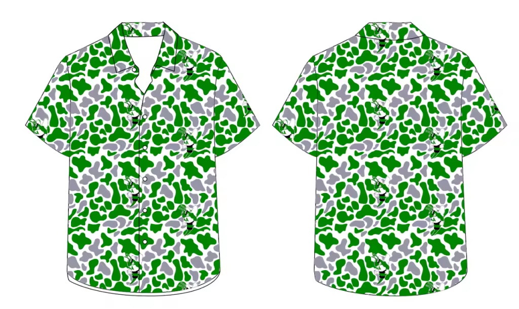 Camo Buzzy Button Up - Kids