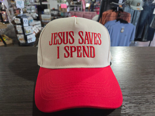 Jesus Saves I Spend Hat