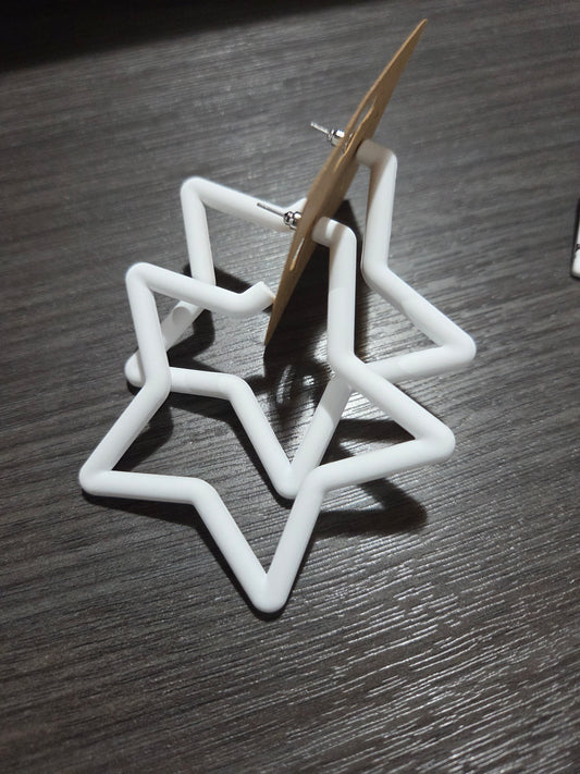 LG White Star Earrings