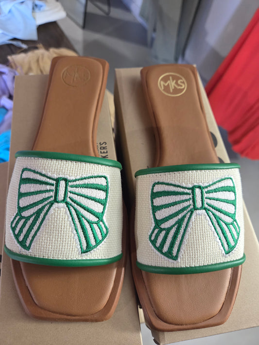 Green Bow Sandals