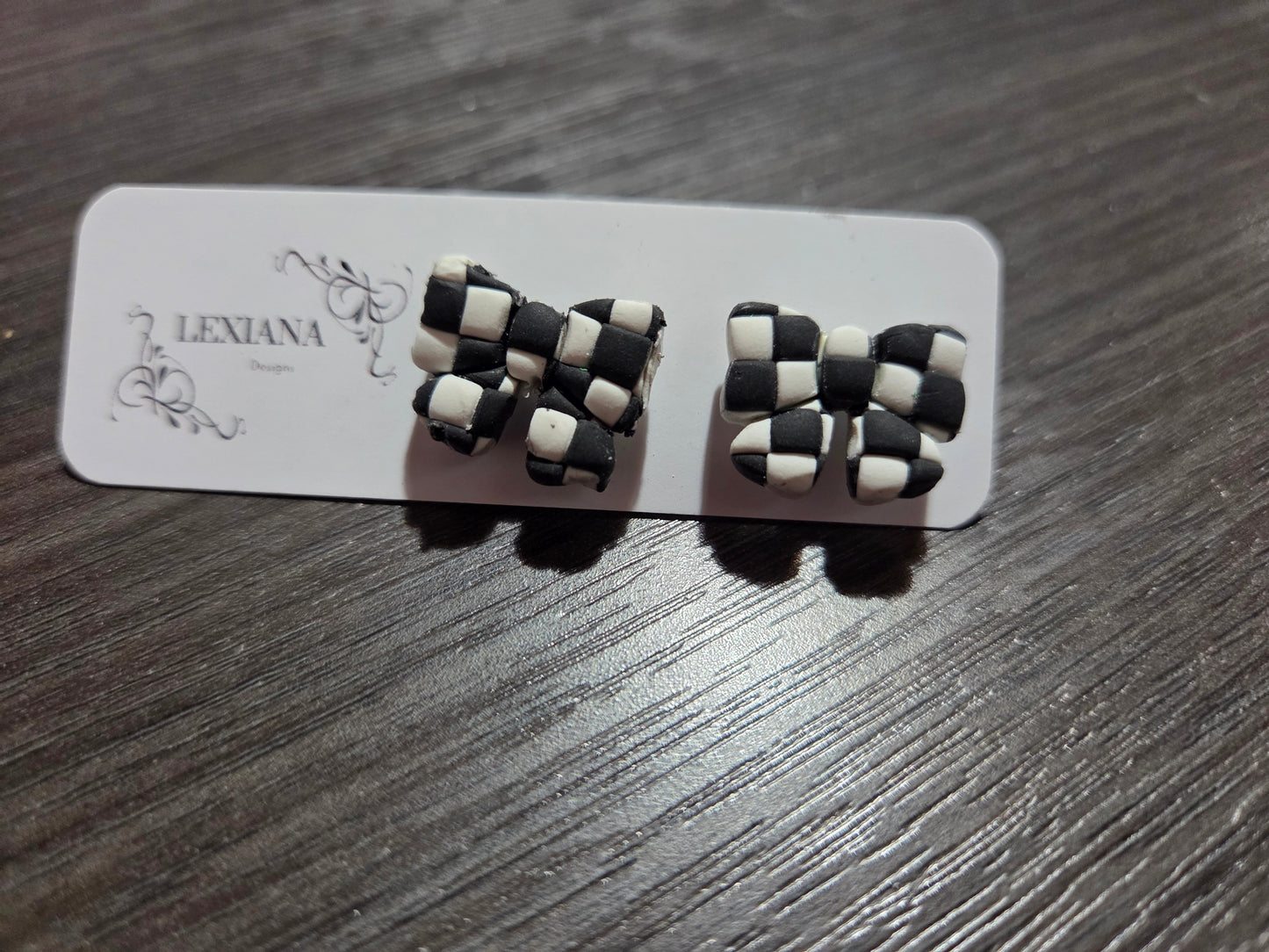 Blk/White Checkered Bow