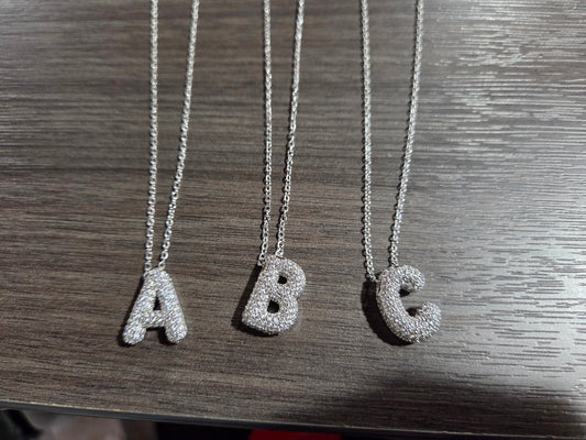 Rhinestone Initial Necklace