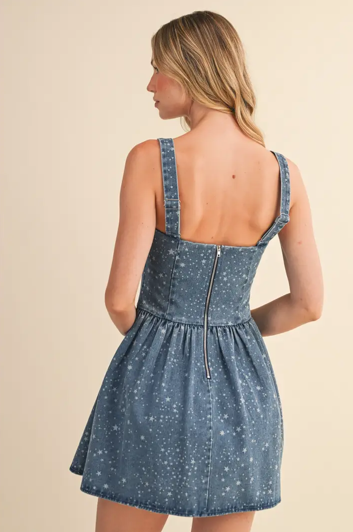 Star Denim Mini Dress