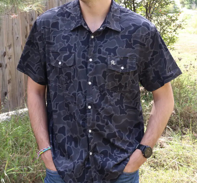 Black Camo Pearl Snap