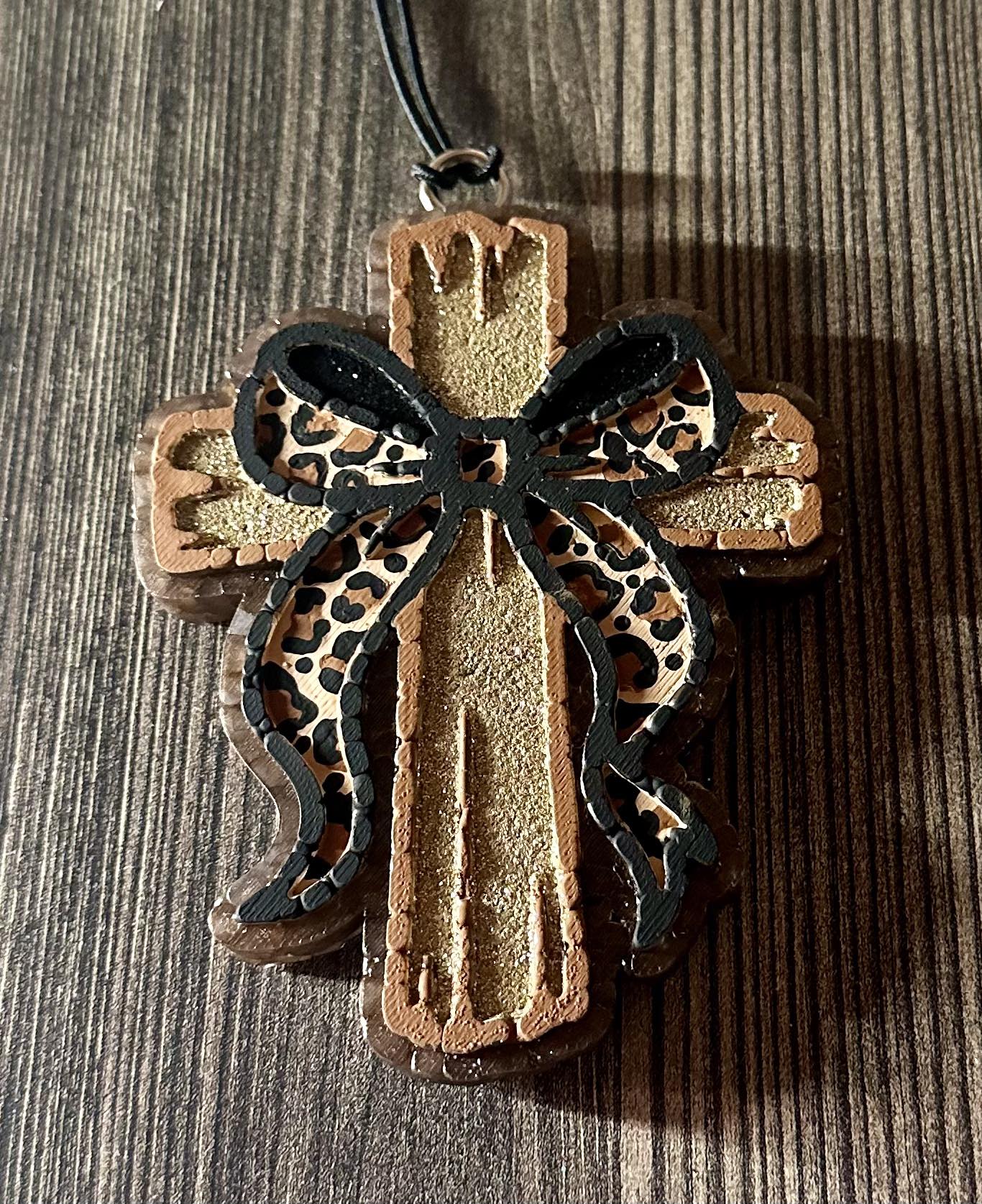 Cross W/ Leo Bow- Fruit Loops