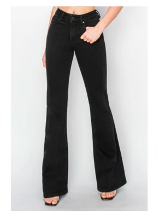 Risen - HR Flare Black Jeans
