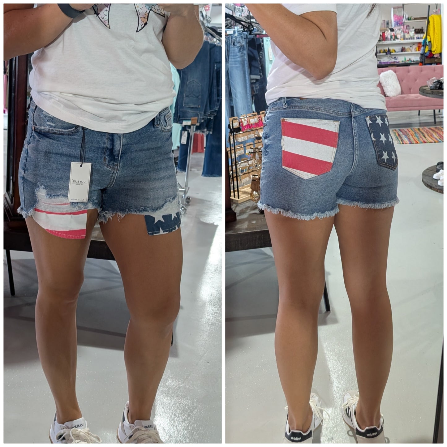 Red White Blue Judy Blue Shorts