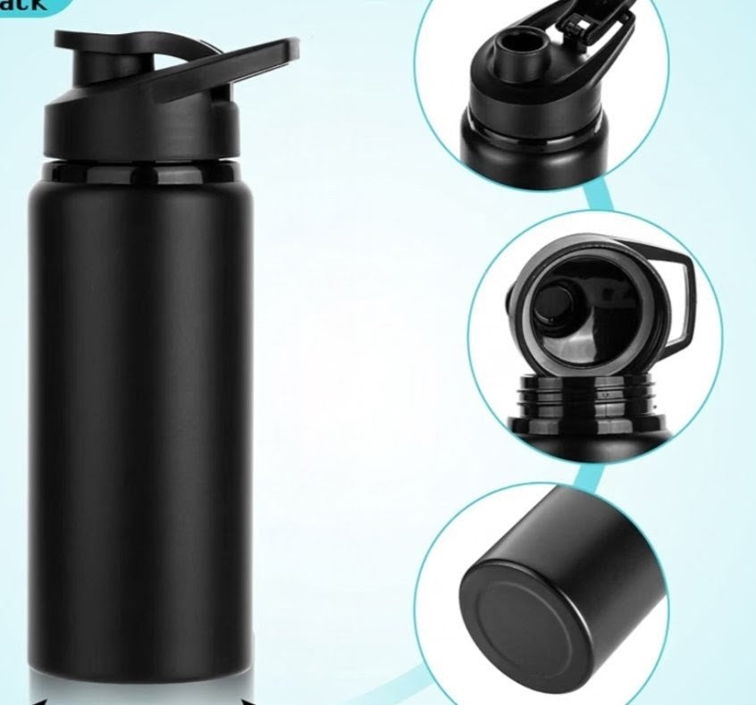 Black Metal Water Bottle