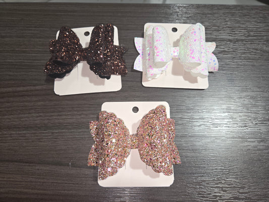 Solid Glitter Bows