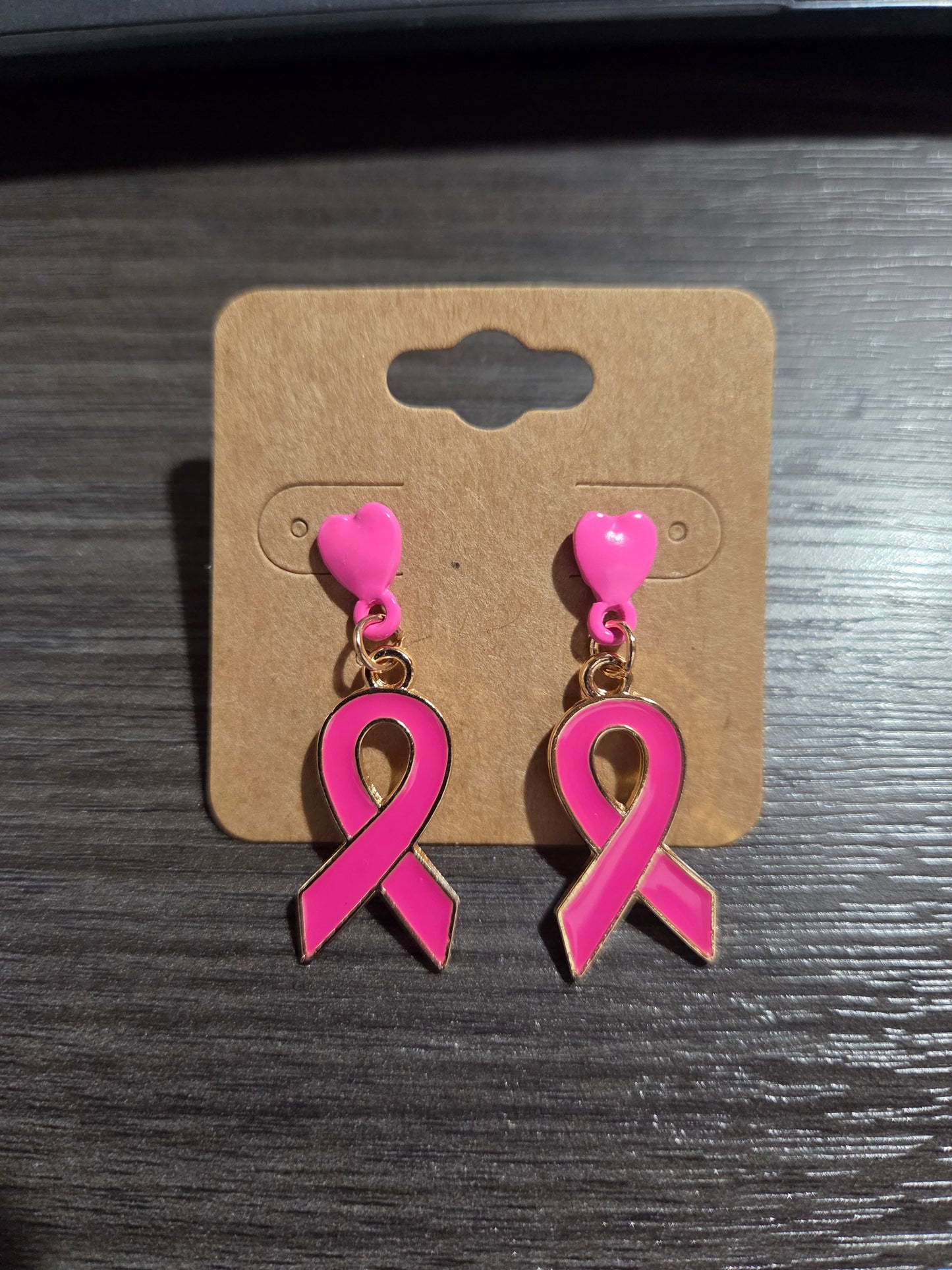 Pink Heart/Ribbon Dangle