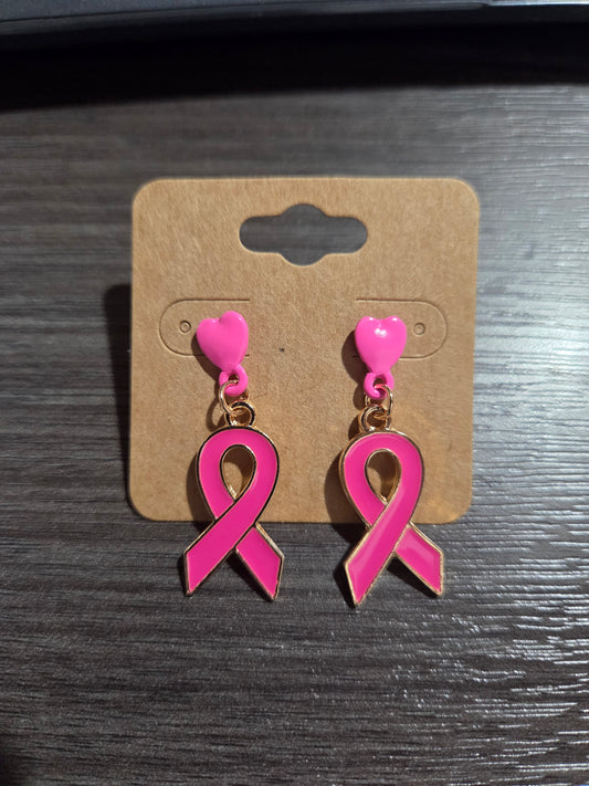 Pink Heart/Ribbon Dangle