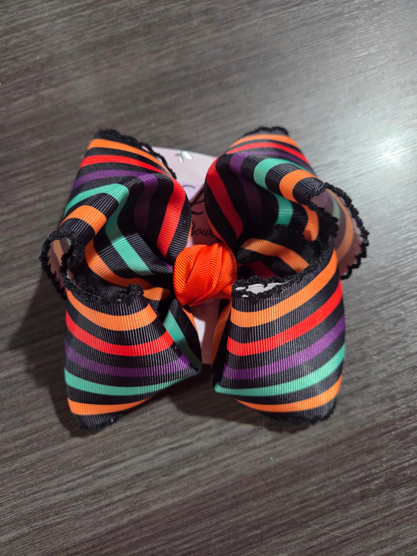 Halloween Striped Bow