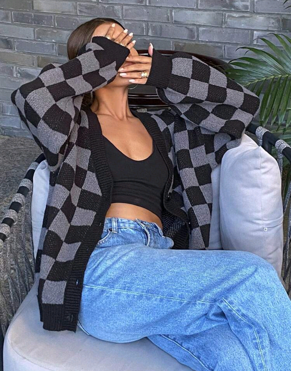 Checkered Cardigan