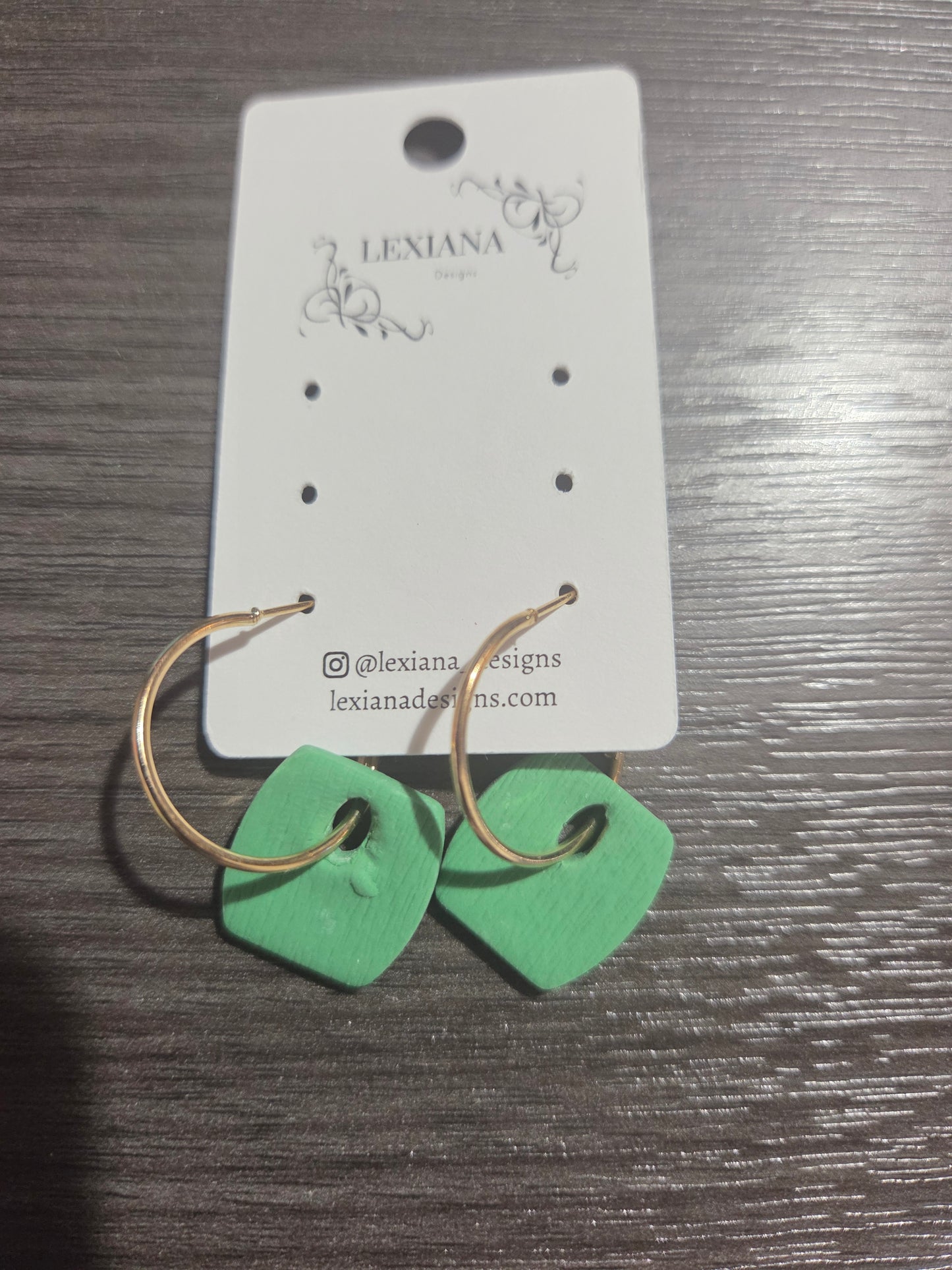 Green Hoop Dangle