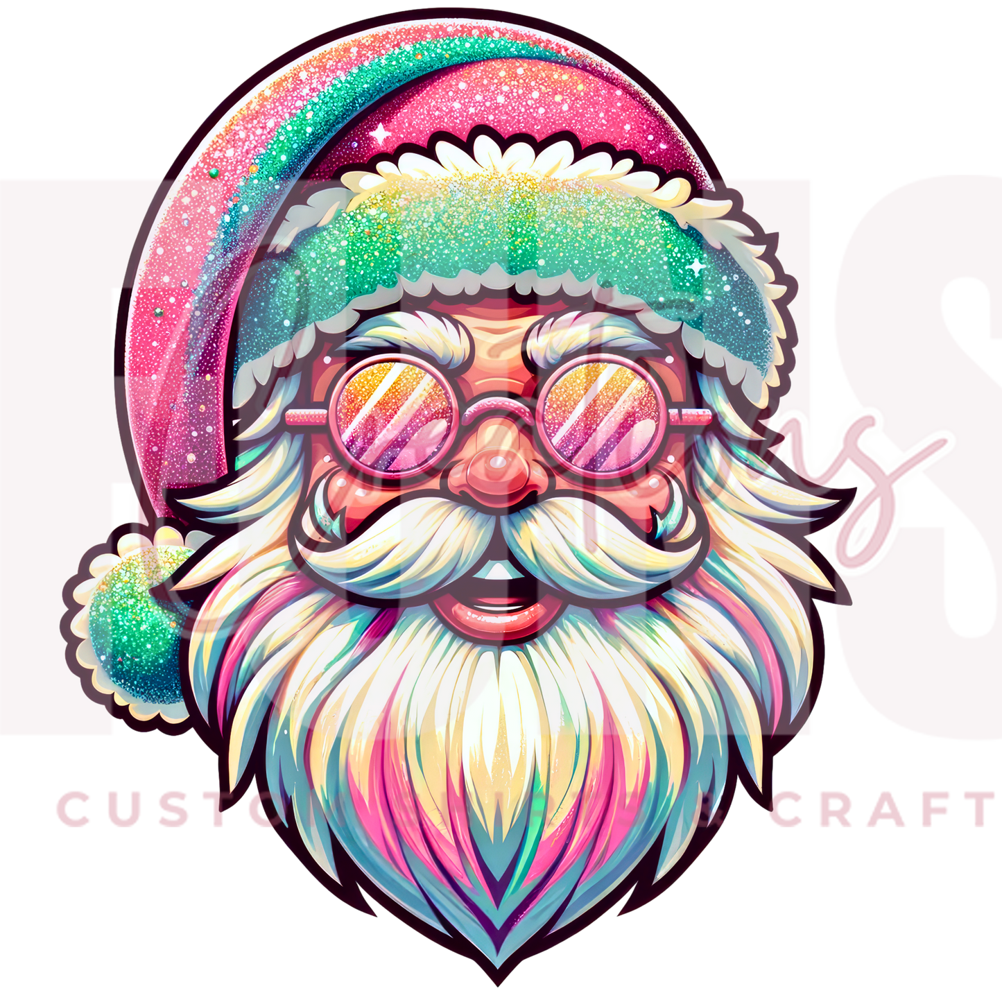 Colorful Santa DTF Transfer