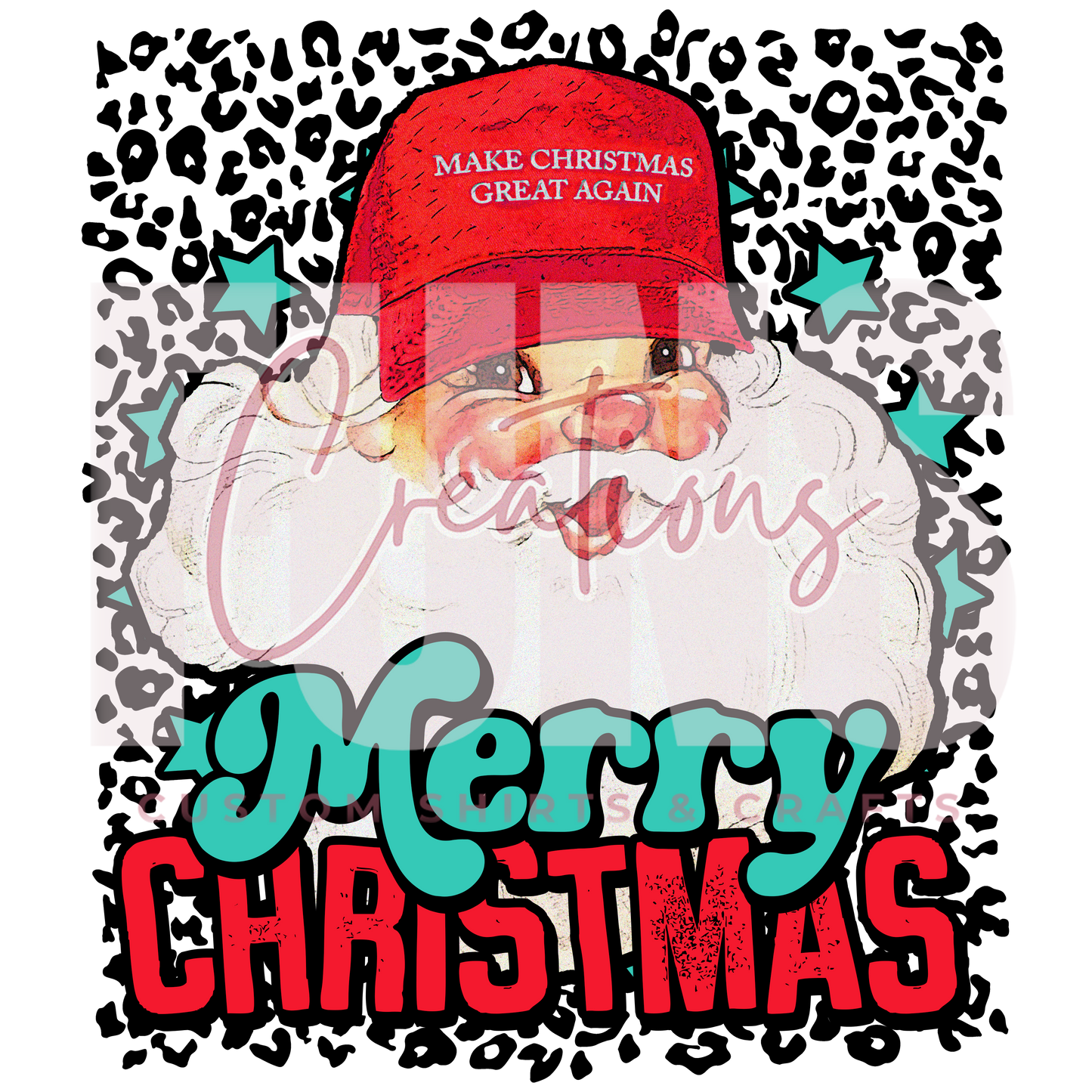Leopard MAGA Santa DTF Transfer