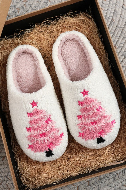 PINK TREE SLIPPERS