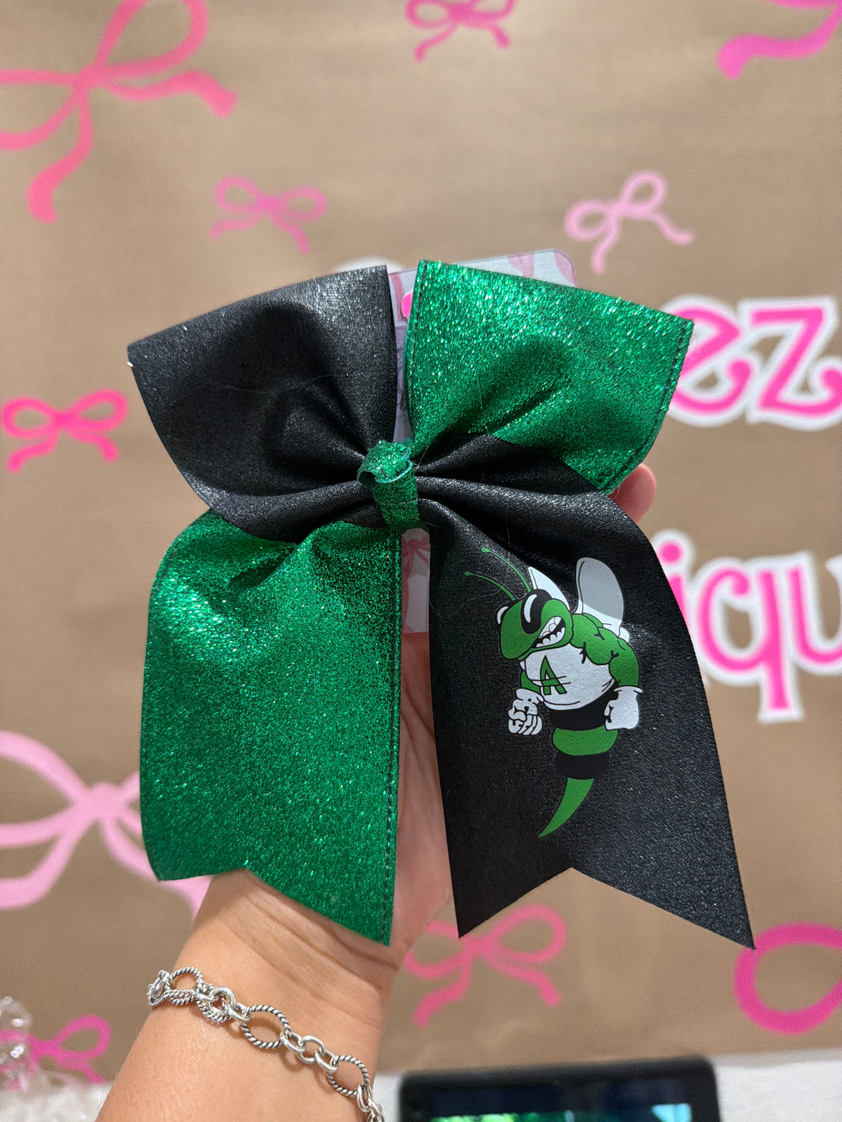 Mascot cheer bow