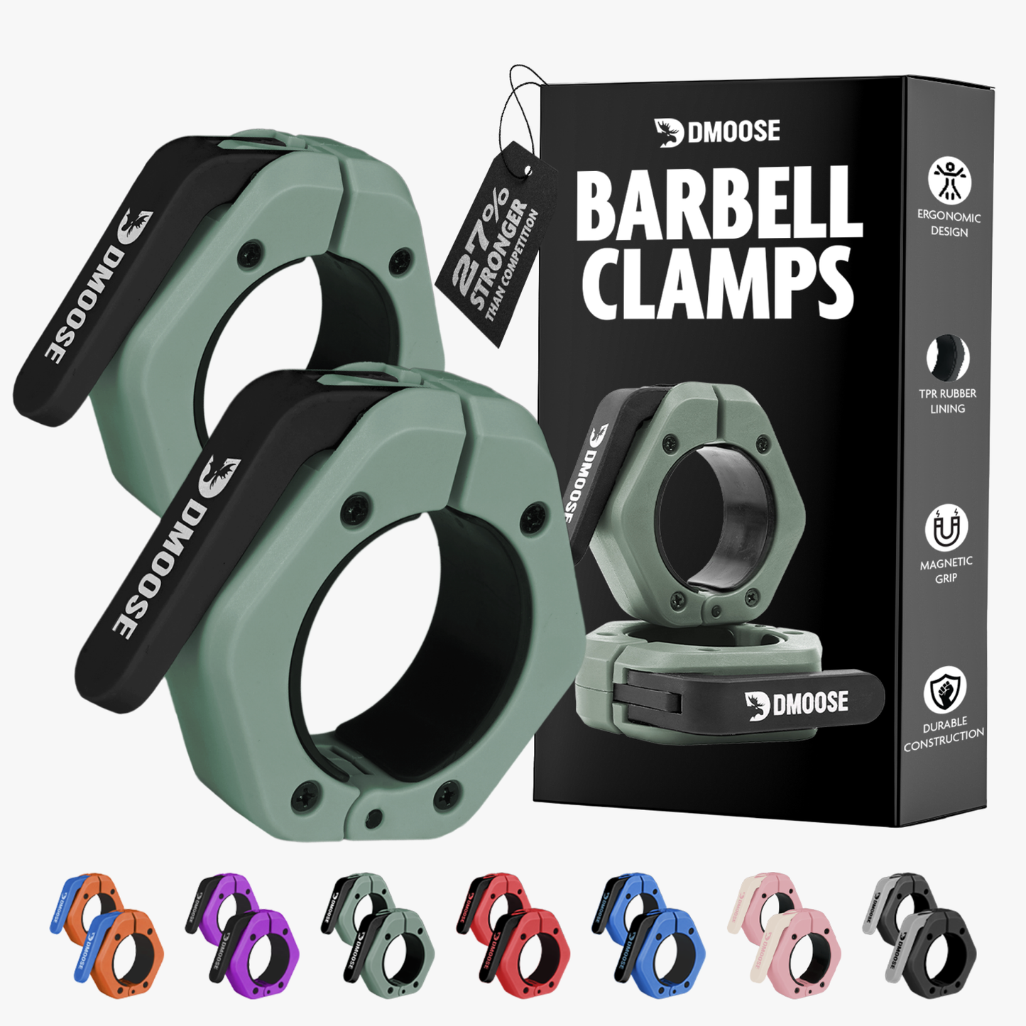 Barbell Clamps: Red / Non Magnetic