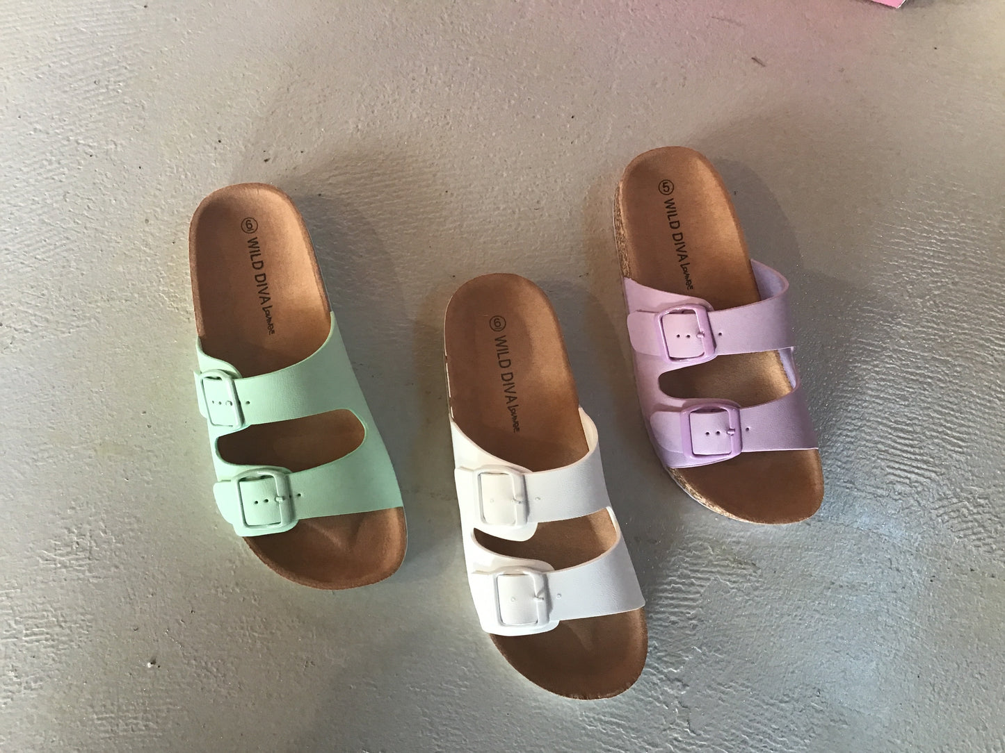 DOUBLE BUCKLE SANDALS - Mint Green